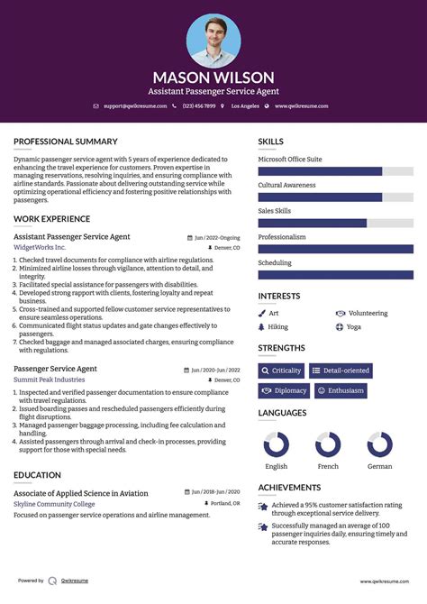 10+ Passenger Service Agent Resume Samples & Templates for 2025