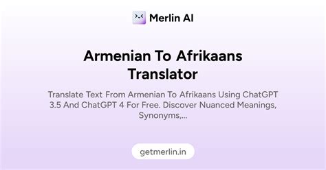 Armenian to Afrikaans Translator