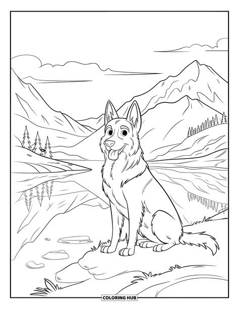 German Shepherd Coloring Pages For Adults