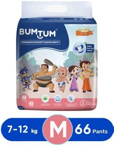 BUMTUM Chota Bheem Baby Diaper Pants with Leakage Protection-7 to12 Kg ...