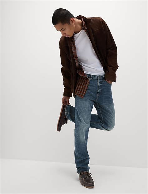 Buy Straight Fit Vintage Wash Stretch Jeans at Marks & Spencer