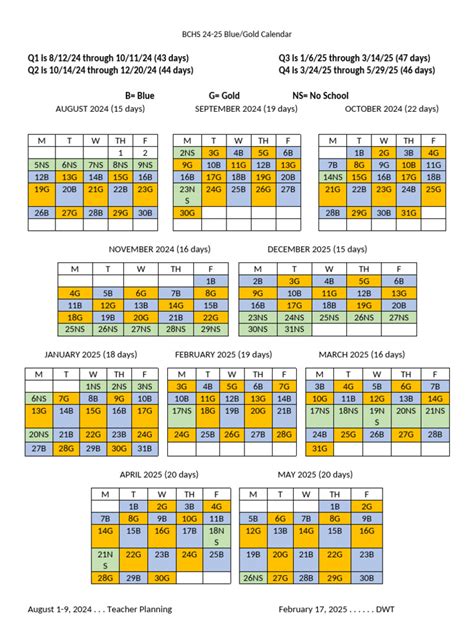 BLUE GOLD Calendar 2024-25 | PDF | Observances | Holidays