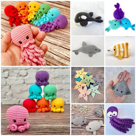 Amigurumi Crochet Sea Creatures Bundle Pattern Octopus Ray - Etsy