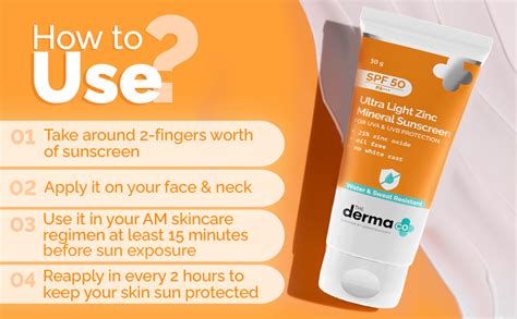 The Derma Co Ultra Light Zinc Mineral Sunscreen I With SPF 50 PA+++ I ...