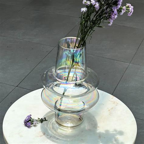 Iridescent Ripple Glass Vase | Shop Online Muun Home Decor Items – The ...