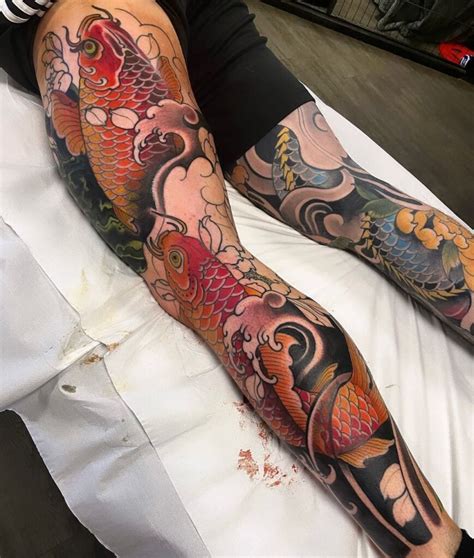 Traditional koi tattoo - Bronctattooaus.com