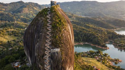 The mountain rock with hundreds of steps