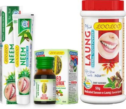 looloo Dental Neem Ge -100gm|Tooth Laung Powder-50g|Oleo Rheuma Herbal ...