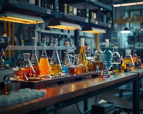 Lab equipment and science experiments on a table | Premium AI-generated ...