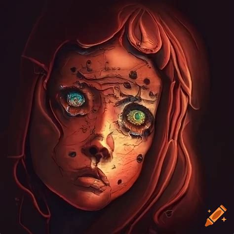 Detailed biopunk map symbolizing affection and loss