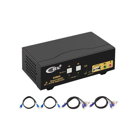 CKL HDMI KVM Switch 2 Port Dual Monitor Extended Display (CKL-922HUA ...