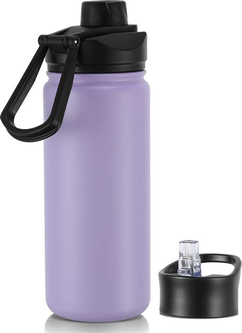 Amazon.com: 16 oz Insulated Water Bottle with Straw Lids, Stainless ...