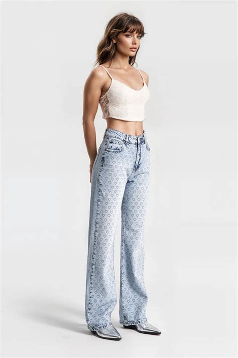 Adore - Rhinestone Embellished Wide Leg Jeans – Wear Your Words