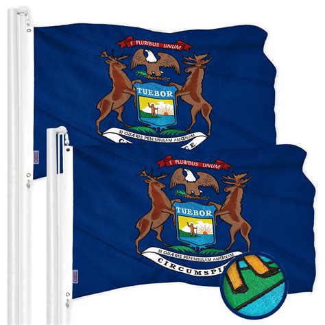G128 2 Pack: Michigan MI State Flag | 3x5 Ft | ToughWeave Series ...