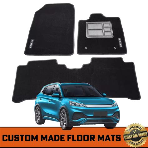 Custom Made Floor Mats 2 Rows For BYD Atto 3 2022-2025 Black - TUFF CUSTOMS