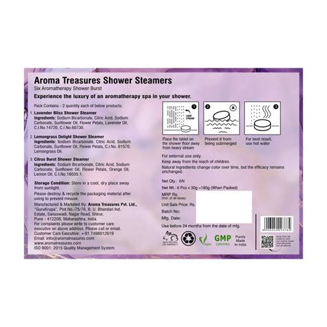 Aroma Treasures Shower Steamers | Aromatherapy Shower Bursts - Lavende ...