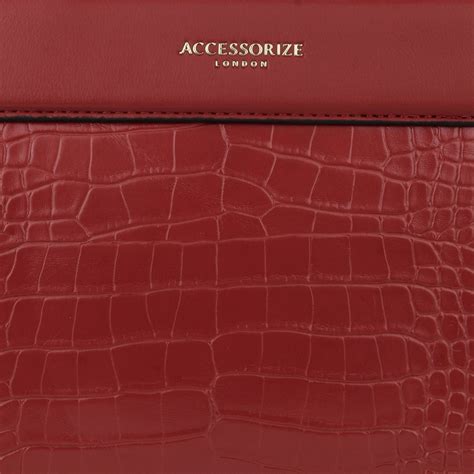Buy Red Beetel Croc Handheld Bag Online - Accessorize India
