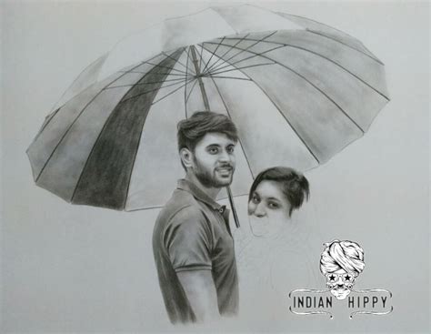 Handmade sketch order: Buy pencil portrait online from charcoal artists