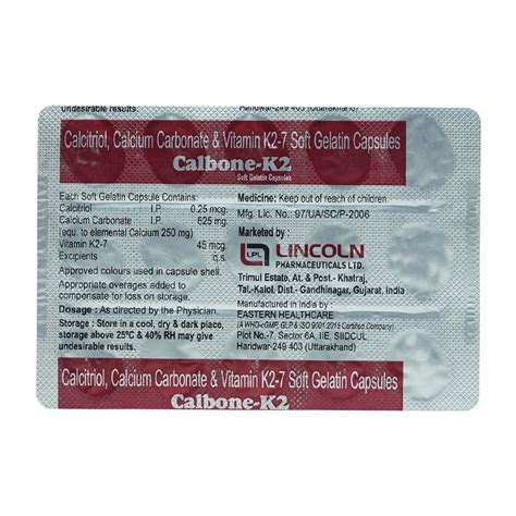 Calbone-K2 Softgel Capsule | Uses, Side Effects, Price | Apollo Pharmacy