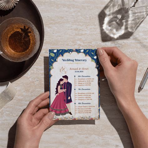 Printed Indian Wedding Royal Itinerary Card – Nyota.shop