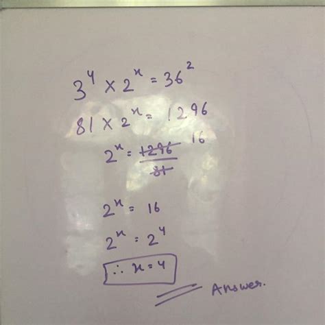 3 index 4 multiply 2 index x = 36 index 2 then x is equal to - Brainly.in