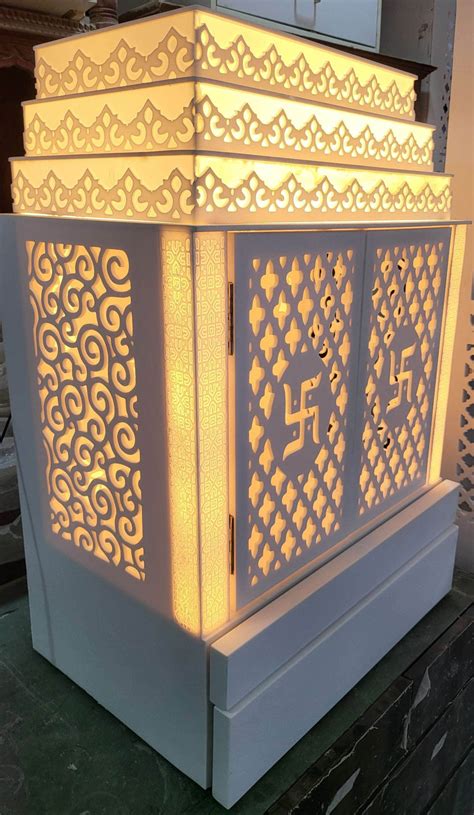 Corian temple with door wallmount | Corian Temple | Satguru Creations