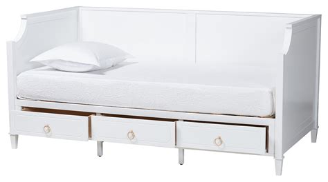 Cloe White 3-Drawer Daybed, Twin - Transitional - Daybeds - by Baxton Studio | Houzz