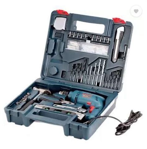 BOSCH GSB 10 RE Corded-Electric Drill Tool Set, 10 mm, 500 Watt(100 Pcs ...