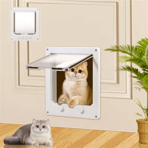 Cat Door Interior Door, Plastic Cat Door for Exterior Door, Easy to ...
