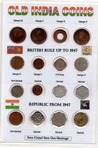 GOLD MINT 1901 - 50s British India 16 Different Old Antique anna naya ...