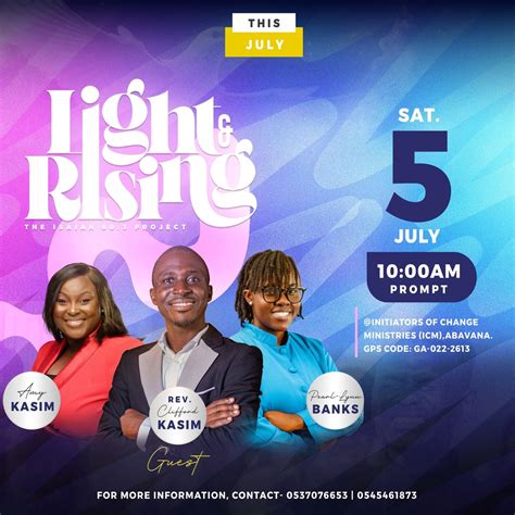 Light and Rising, INITIATORS OF CHANGE MINISTRY(ICM), Accra, 5 July ...