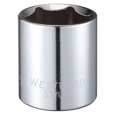 Westward WESTWARD 1/2 in Drive, 1-1/4" Hex SAE, Socket, 6 Points, Steel ...