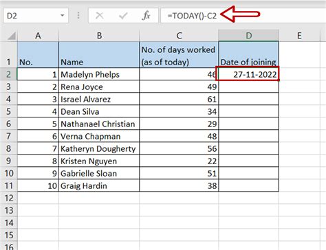 How To Subtract Days In Excel | SpreadCheaters