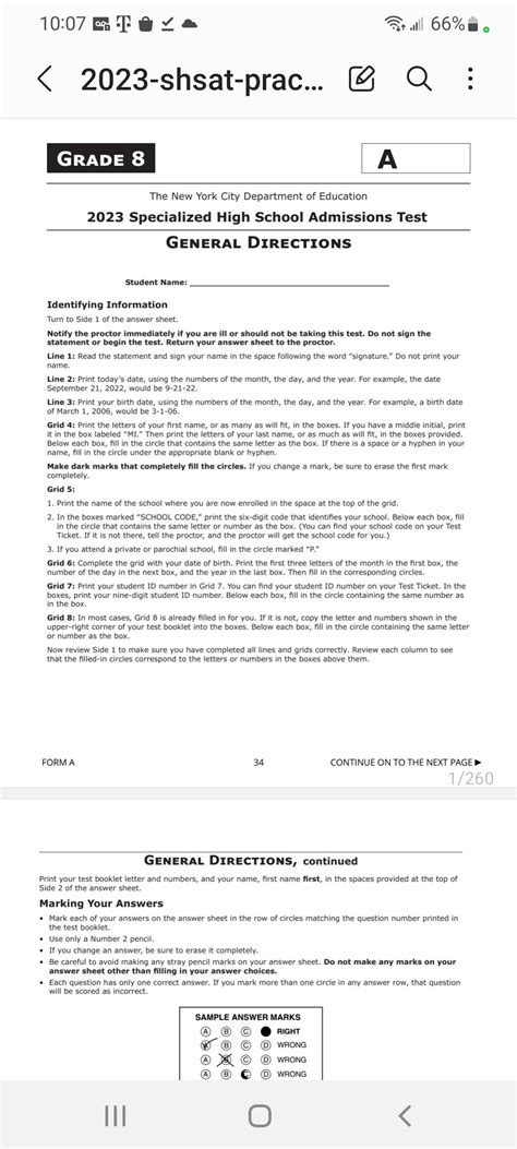 SHSAT 2023 Practice Test Booklet : r/SHSAT