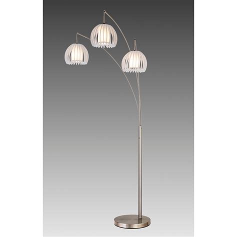 Metro 84"H Glass Globe 3-Light LED Dimmable Arch Floor Lamp with LED ...