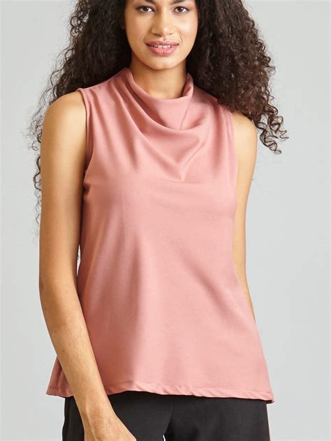 Buy Pink Cowl Neck Formal Tops Online | Fablestreet