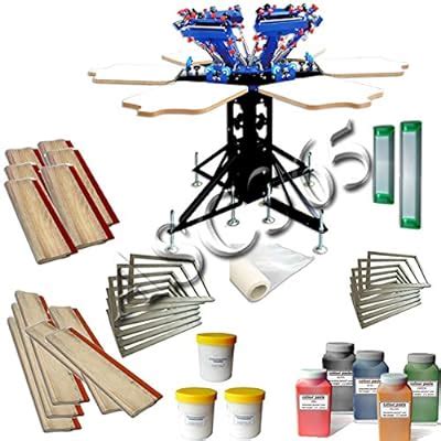 6 Color 6 Station Screen Printing Press Kit with India | Ubuy