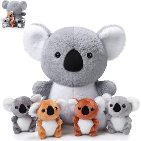 Amazon.com: Lenwen 5 Pcs Koala Bear Plush Toys 13 Inch Mommy Koala ...