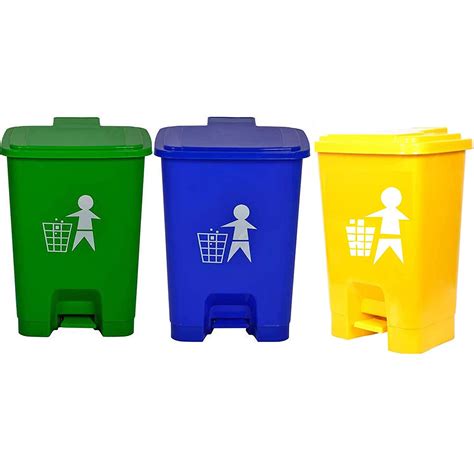 DHWANI ENTERPRISE Plastic Pedal Garbage Waste Dustbin 10 LTR (Green ...