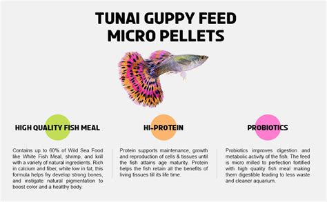TUNAI Guppy Fish Food with 55% Protein| 40G |600 Microns - Floating ...