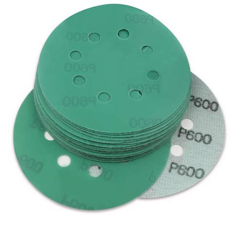 MAXMAN 5-Inch 8-Hole Sanding Discs,600 Grit Dustless Hook & Loop Film ...