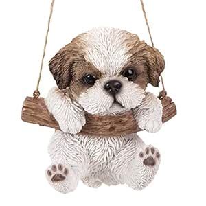 Pacific Giftware Realistic Shih Tzu Puppy Hanging from Branch Rope ...