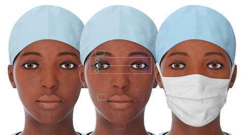 3D model Female Nurse with Scrubs and Protective Mask Rigged for Maya ...