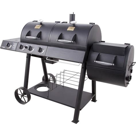 Gas & Charcoal Combo Grill W/ Smoker Outdoor