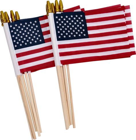 Amazon.com : 4th of July Flag Decorations - 10 Pack USA Hand Held Flag ...
