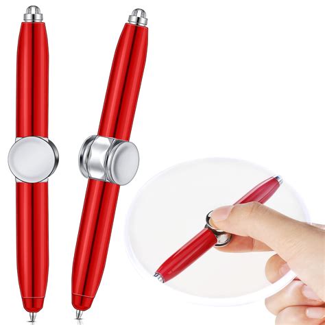 Chinco 2 Pieces Fidget Spinning Pen with LED Light Multi Functional Help Thinking Ballpoint Gift ...