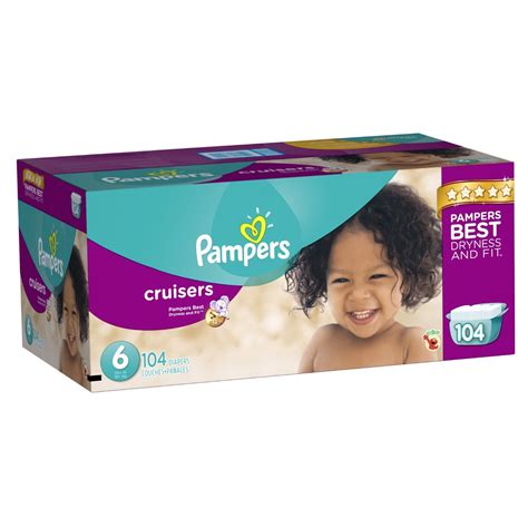 Pampers Cruisers Diapers Size 6 Economy Pack Plus 104 Count (FREE SHIPPING)