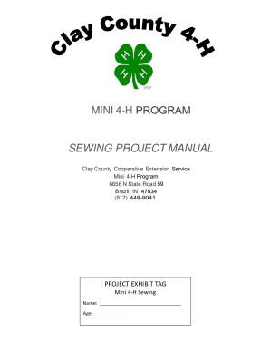 Fillable Online extension purdue Clay County 4-H Handbook - Purdue ...