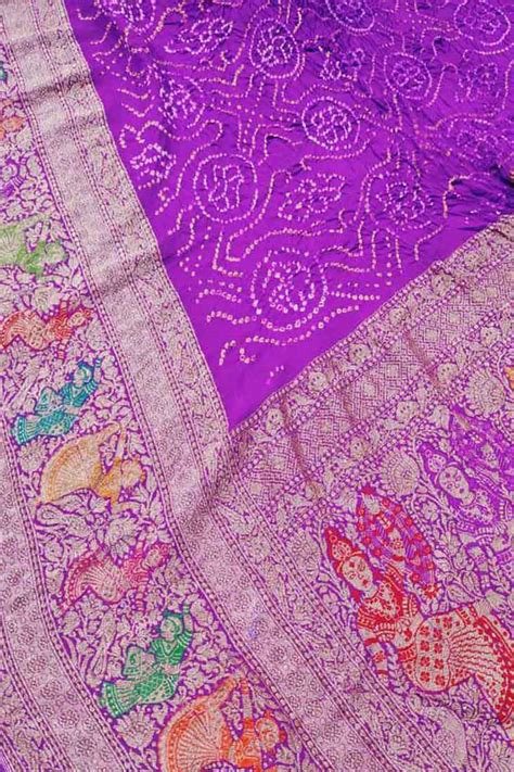 Stunning Purple Banarasi Bandhani Saree
