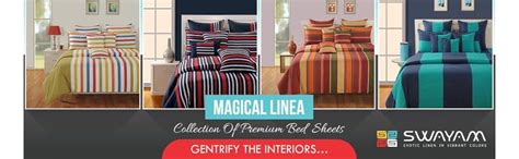 Swayam Magical Linea Collection 180 TC Cotton Single Bedsheet with ...